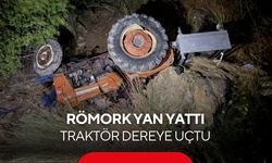 Römork yan yattı, traktör dereye uçtu! Karı-koca hayatını kaybetti