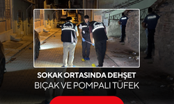 Sokak ortasında dehşet ! Bıçak ve pompalı tüfek
