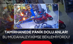 İlginç Olay! Alev Alan Motosiklete Böyle Müdahale Etti