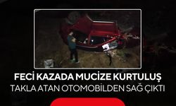 Takla atan otomobilden burnu bile kanamadan çıktı! "Biraz süratliydim"