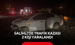 Salihli’de korkutan kaza! Otomobil kontrolden çıktı, 2 yaralı