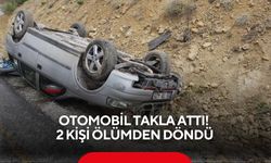 Otomobil takla attı! 2 kişi ölümden döndü