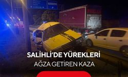 Salihli'de otomobil yolcu otobüsüne çarptı: 1 ağır yaralı