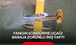Korku dolu anlar! Yangın söndürme uçağı baraja zorunlu iniş yaptı