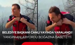 Yangını anlatırken kor parçası isabet etti! Belediye Başkanı Ahmet Akın hastanelik oldu