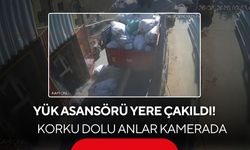 Dehşet anları kamerada! Yük asansörü birinci kattan böyle düştü