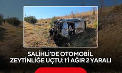 Salihli’de otomobil zeytinliğe uçtu: 1’i ağır 2 yaralı