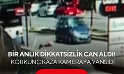 Bir anlık dikkatsizlik can aldı! Korkunç kaza kameraya yansıdı
