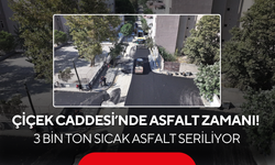 Çiçek Caddesi’nde asfalt zamanı! 3 bin ton sıcak asfalt seriliyor