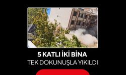 5 katlı iki bina tek dokunuşla yıkıldı