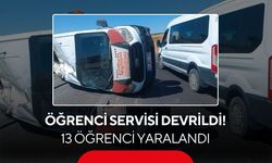 Öğrenci servisi devrildi! 13 öğrenci yaralandı