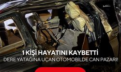 Dere yatağına uçan otomobilde can pazarı! 1 kişi hayatını kaybetti