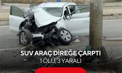 SUV araç direğe çarptı: 1 ölü, 3 yaralı