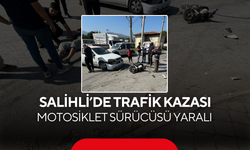 Salihli’de trafik kazası... Motosiklet sürücüsü yaralı