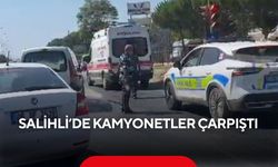 Salihli’de kamyonetler çarpıştı: 1 yaralı