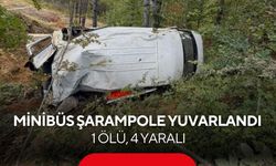Minibüs 100 metrelik şarampole yuvarlandı: 1 ölü, 4 yaralı