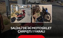 Salihli’de motosikletler kavşakta çarpıştı: 1 yaralı
