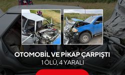 Otomobil ve pikap çarpıştı: 1 ölü, 4 yaralı