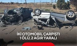İki otomobil çarpıştı: 1 ölü, 2 ağır yaralı