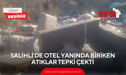 Salihli’de otel yanında biriken atıklar tepki çekti