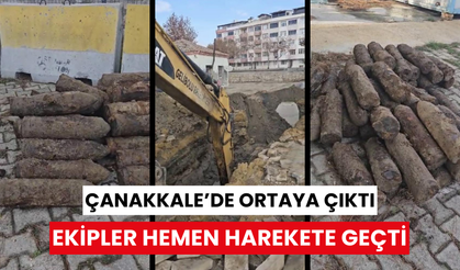 Çanakkale Savaşları’na ait olduğu değerlendirilen patlamamış 50 top mermisi bulundu