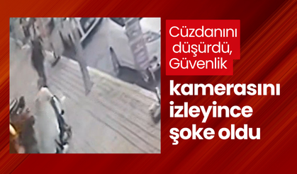 Cüzdanını düşürdü, Güvenlik kamerasını izleyince şoke oldu