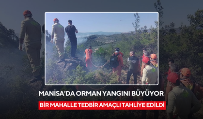 Kırkağaç'taki orman yangınına müdahale sürüyor: Bir mahalle tedbir amaçlı tahliye edildi
