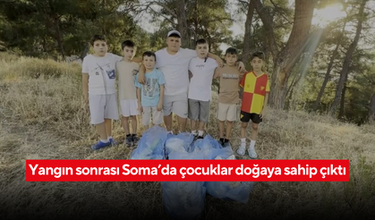 Manisa’da küçük kahramanlar! Yangın sonrası Soma’da çocuklar doğaya sahip çıktı