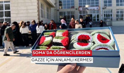 Soma’da öğrencilerden Gazze için anlamlı kermes!