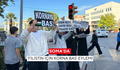Soma’da ‘Filistin İçin Korna Bas’ eylemi