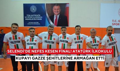 Selendi’de nefes kesen final! Atatürk İlkokulu kupayı Gazze şehitlerine armağan etti