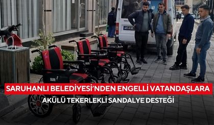 Saruhanlı Belediyesi’nden engelli vatandaşlara akülü tekerlekli sandalye desteği