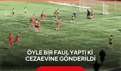 Türk futbolunda akıl almaz olay! Öyle bir faul yaptı ki cezaevine gönderildi, o anlar kamerada