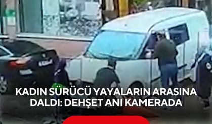 Kadın sürücü yayaların arasına daldı: Dehşet anı kamerada