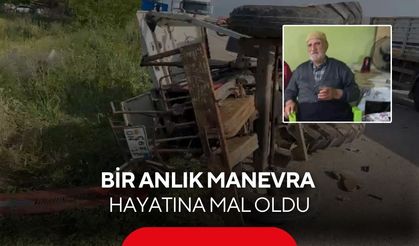 Tırla çarpışan traktör devrildi, 80 yaşındaki sürücü hayatını kaybetti...