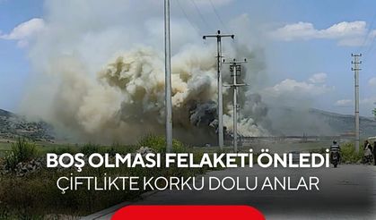 Boş olması felaketi önledi... Çiftlikte korku dolu anlar!
