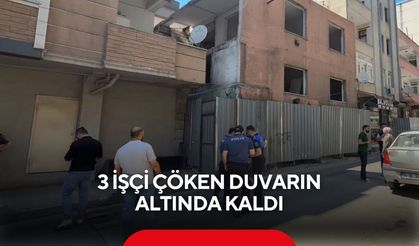 3 işçi çöken duvarın altında kaldı