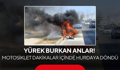 Motosikleti gözleri önünde demir yığınına döndü! Kimse yardım etmedi...