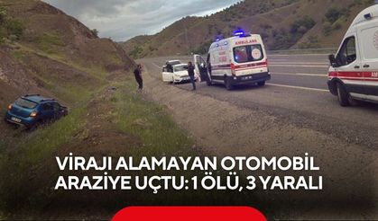 Virajı alamayan otomobil araziye uçtu: 1 ölü, 3 yaralı