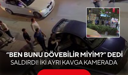Önce “Ben bunu dövebilir miyim?” diye sordu, sonra saldırdı! O anlar kamerada...
