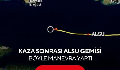 Alsu gemisinin kaza sonrası manevraları görüntülendi! O anlar kamerada