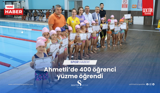 Ahmetli’de 400 öğrenci yüzme öğrendi