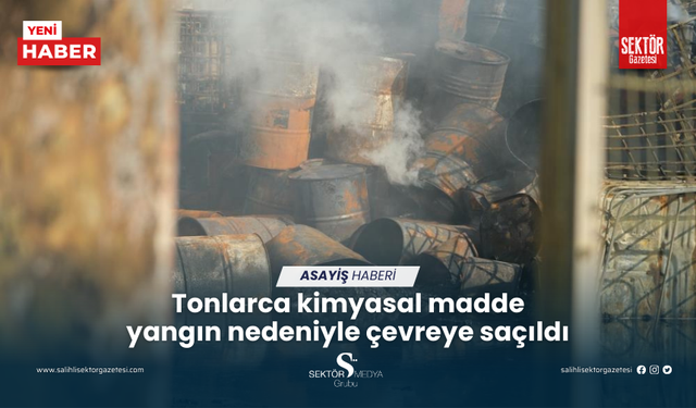 Tonlarca kimyasal madde yangın nedeniyle çevreye saçıldı