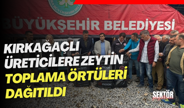 Kırkağaçlı üreticilere zeytin toplama örtüleri dağıtıldı