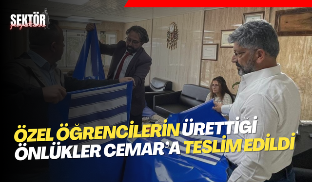 Özel öğrencilerin ürettiği önlükler Cemar’a teslim edildi