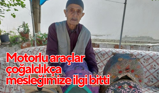 61 yıldır mesleğini hediyelik semer yaparak yaşatıyor