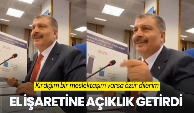 Koca, el işaretine açıklık getirdi