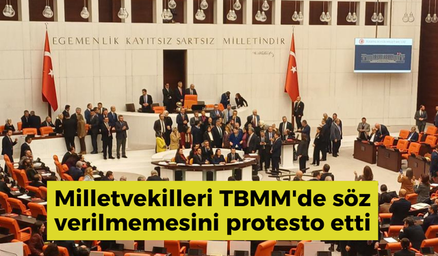 AK Partili milletvekilleri TBMM'de söz verilmemesini protesto etti