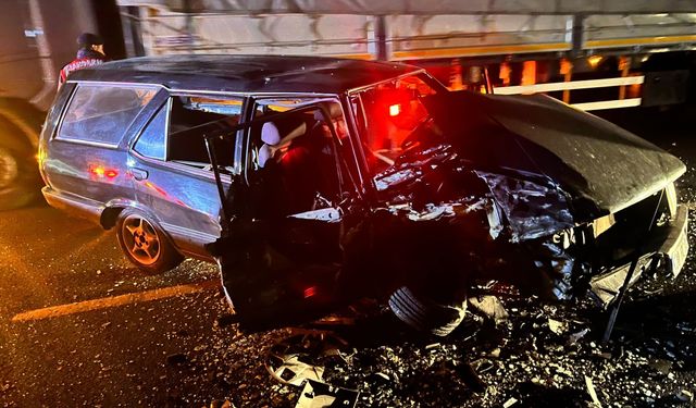 Hurdaya dönen otomobilde burnu bile kanamadı