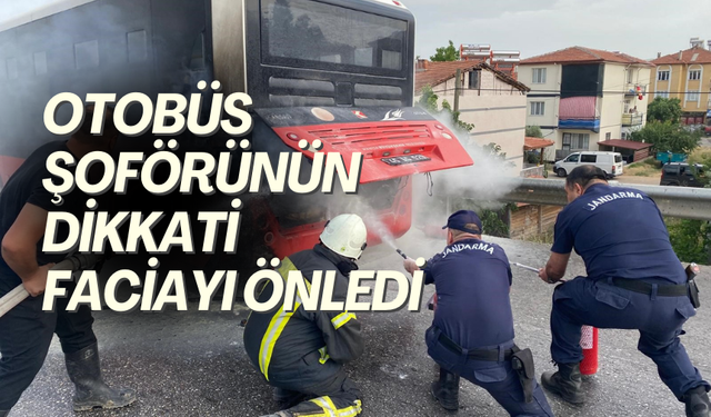 Otobüs şoförünün dikkati faciayı önledi